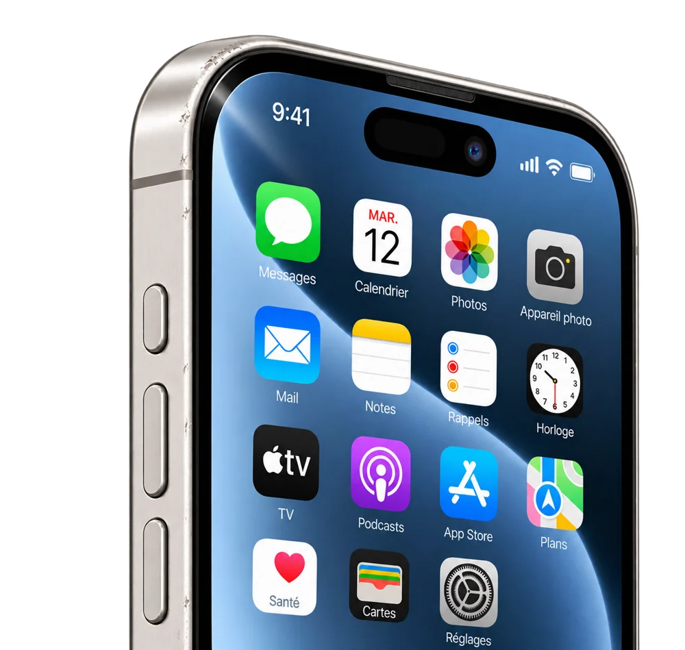 Exemple d'aspect esthétique d'un iPhone reconditionné en très bon état